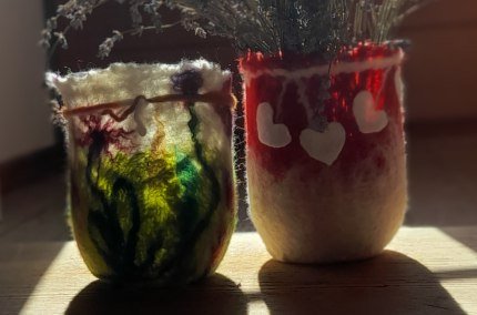 Windlicht aus Filz, © Christine Schwarzenbeck Windlicht aus Filz, © Christine Schwarzenbeck