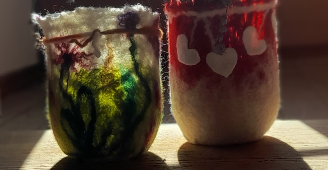 Windlicht gefilzt, © Kasterl Kunterbunt Windlicht gefilzt, © Kasterl Kunterbunt