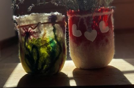 Windlicht gefilzt, © Kasterl Kunterbunt