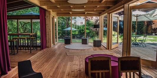 Yoga-Raum in AmVieh Theater Schwindegg, © AmVieh Theater