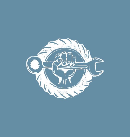 Motorradwerkstatt Grafik mit Werkzeug und Reifen, &copy; Inn-Salzach Tourismus