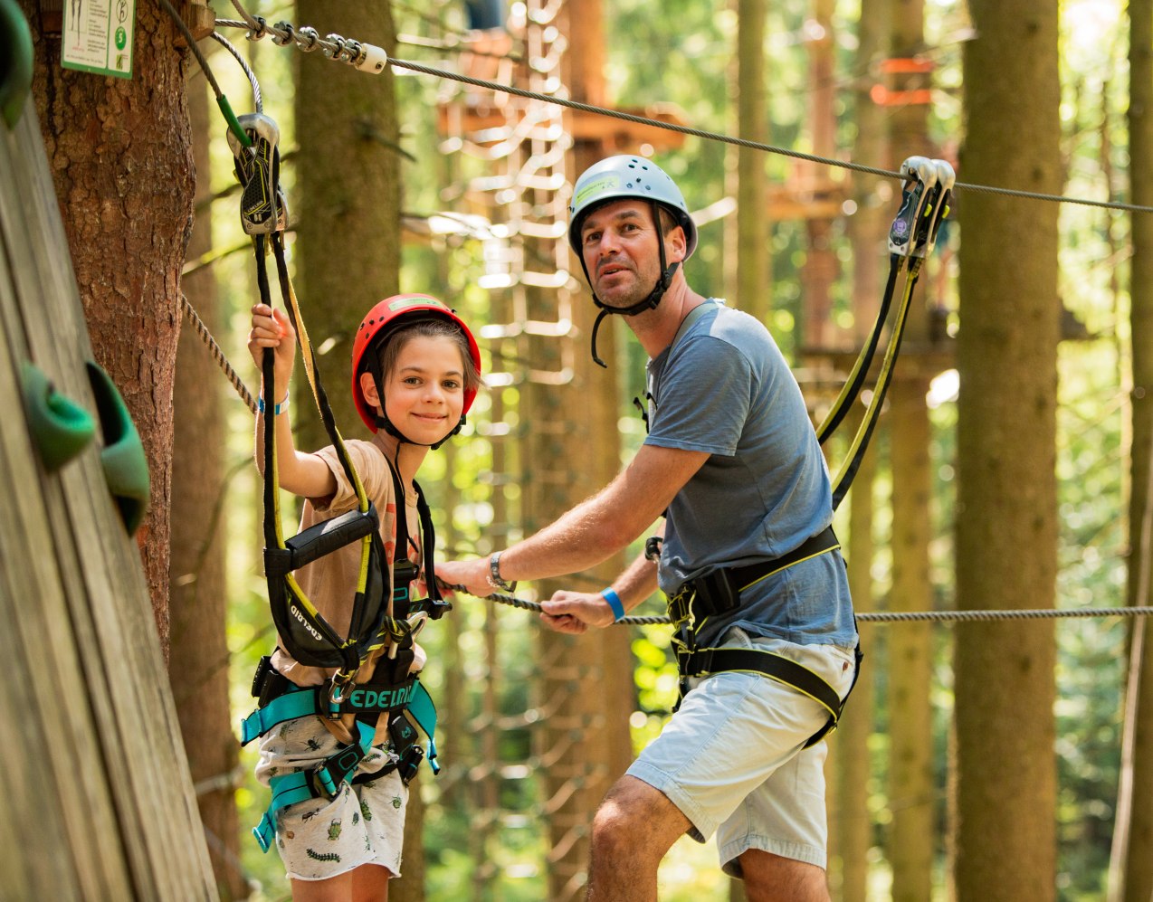 Der Waldseilgarten befindet sich im Wildfreizeitpark Oberreith, &copy; Inn-Salzach Tourismus