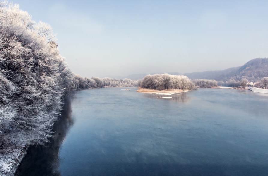 Winterlandschaft Inn bei Marktl