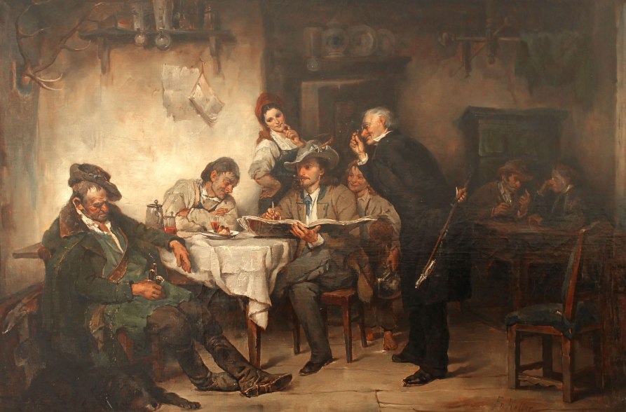 SPS von Keller Friedrich, Der Maler in der Wirtsstube, &copy; Museum &bdquo;Bilder erz&auml;hlen - Sammlung Peter Schmidt&ldquo;