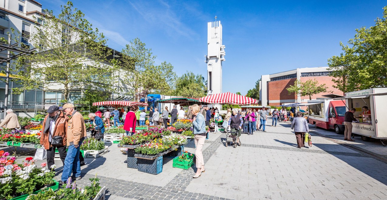 Wochenmarkt Waldkraiburg, © Stadt Waldkraiburg