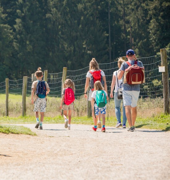 Gruppe spaziert durch den Wildfreizeitpark Oberreith, © Inn-Salzach Tourismus