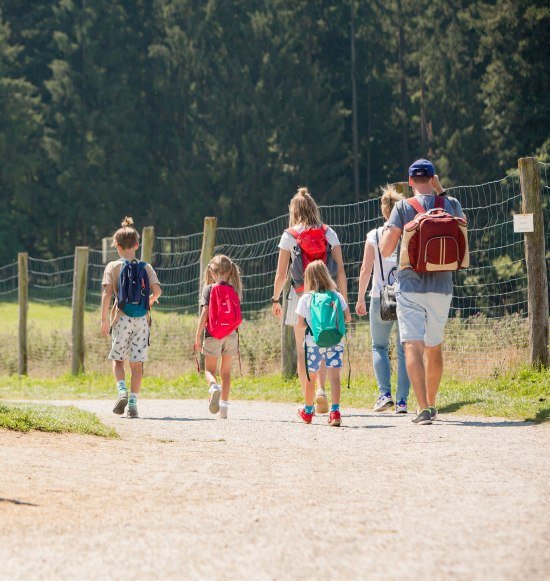 Gruppe spaziert durch den Wildfreizeitpark Oberreith, &copy; Inn-Salzach Tourismus