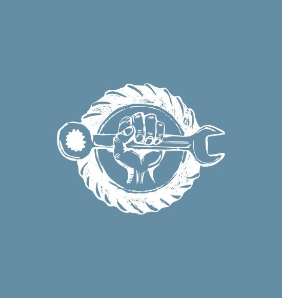 Motorradwerkstatt Grafik mit Werkzeug und Reifen, &copy; Inn-Salzach Tourismus