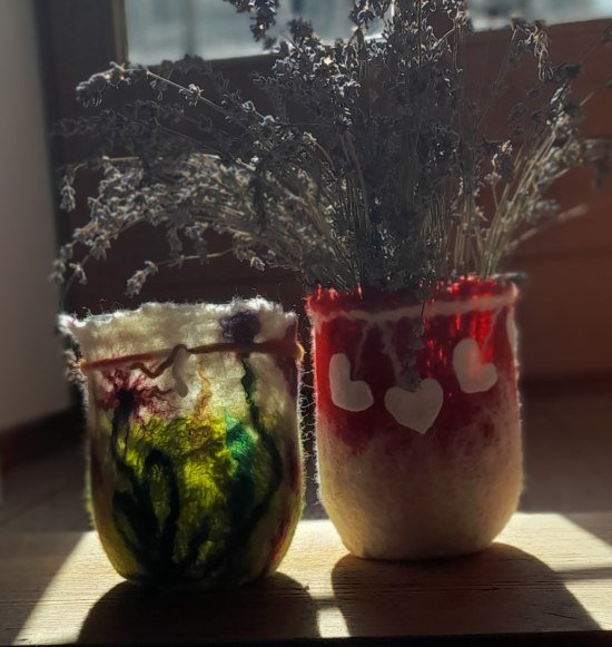 Windlicht gefilzt, &copy; Kasterl Kunterbunt