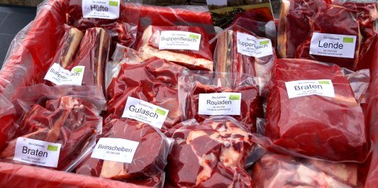 Abgepacktes Rindfleisch, © Hofmetzgerei Gernt