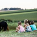 Kinder beobachten Alpakas, © Inn-Salzach Tourismus