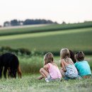 Kinder beobachten Alpakas, © Inn-Salzach Tourismus