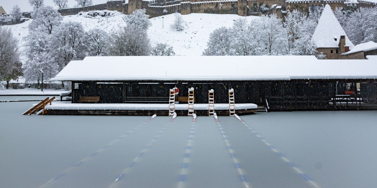 Winterbadestelle Wöhrsee im Schneekleid, © Inn-Salzach Tourismus