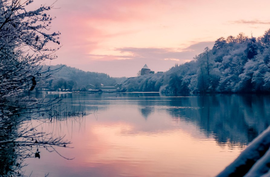 Sonnenuntergang am W&ouml;hrsee Burghausen, &copy; Inn-Salzach Tourismus