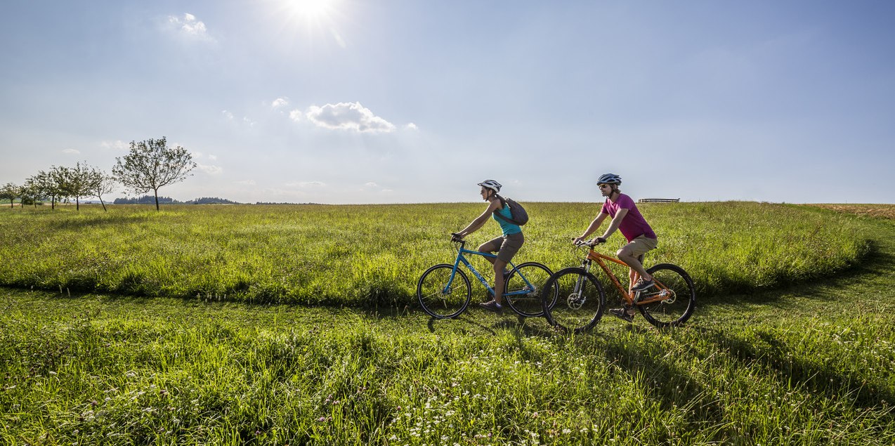 Radfahrer in der Region Inn-Salzach in der N&auml;he vom Alpenblick Itsching, &copy; Inn-Salzach Tourismus