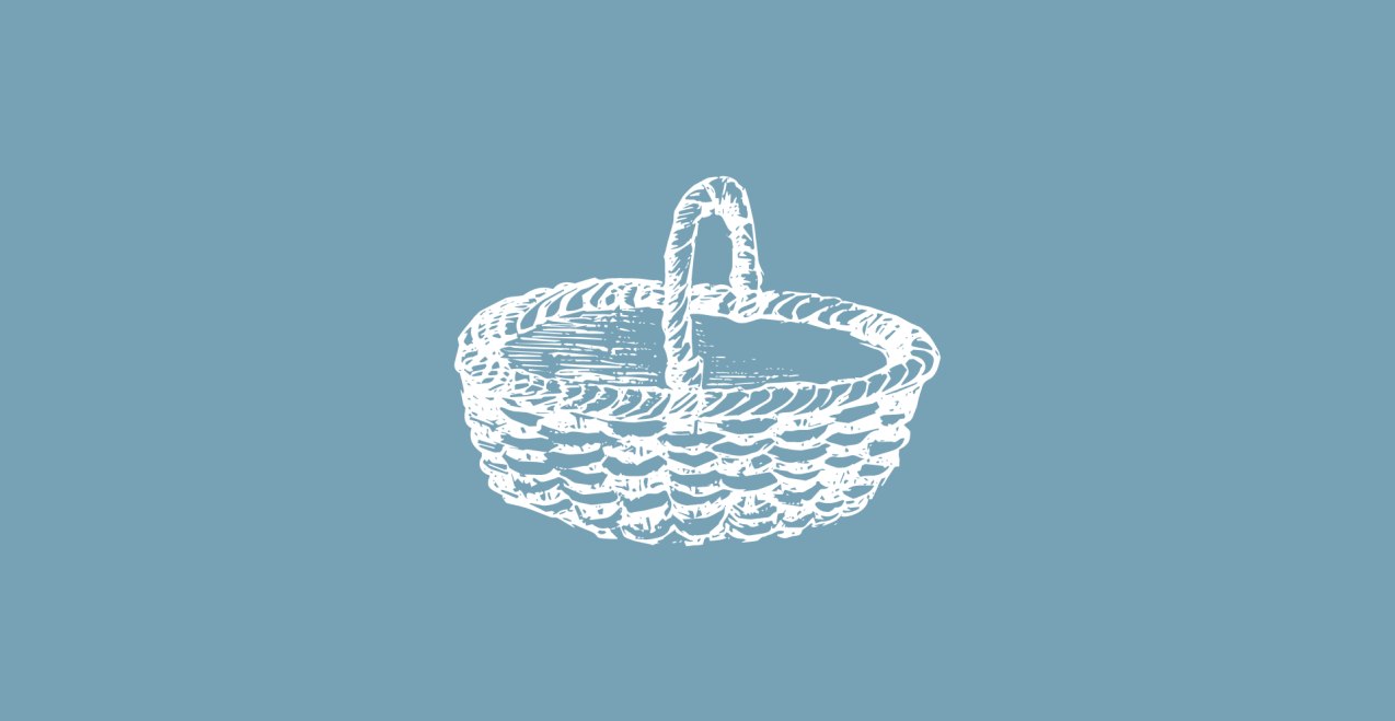 Blau wei&szlig;e Grafik Korb f&uuml;r Selbstbedienungslaeden, &copy; Inn-Salzach Tourismus